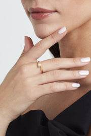 Crossover Pearl Ring