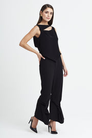 Lotus Drape Top in Black